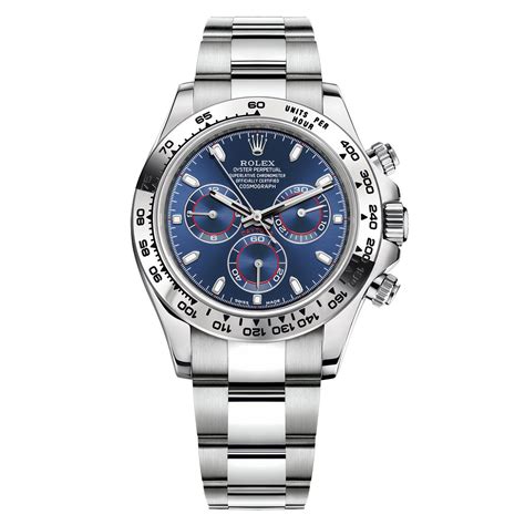 rolex daytona blue dial white gold|rolex daytona white gold price.